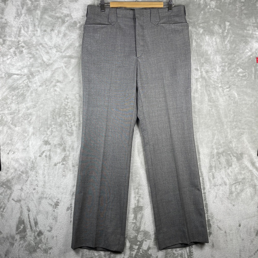 Vintage H Bar C Ranchwear Dress Pants Mens 34x32 Grey Western Cowboy Trousers